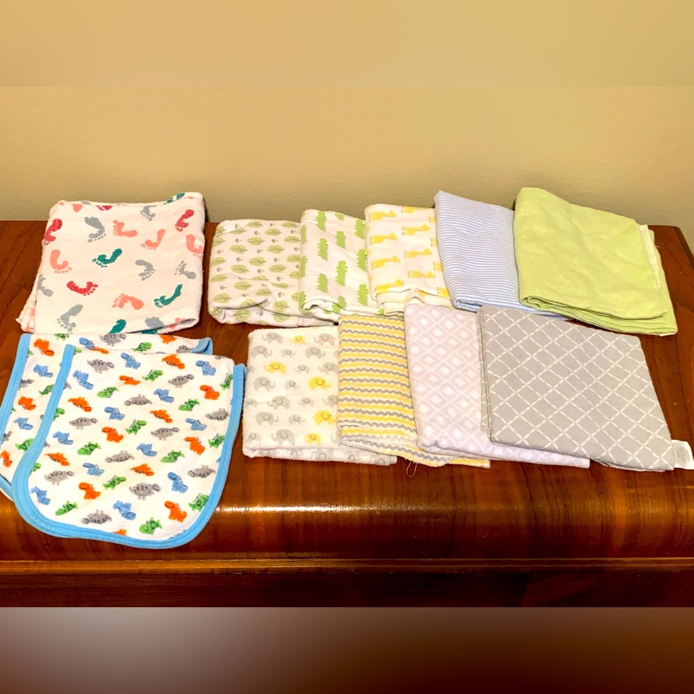 Receiving blankets and burp rags